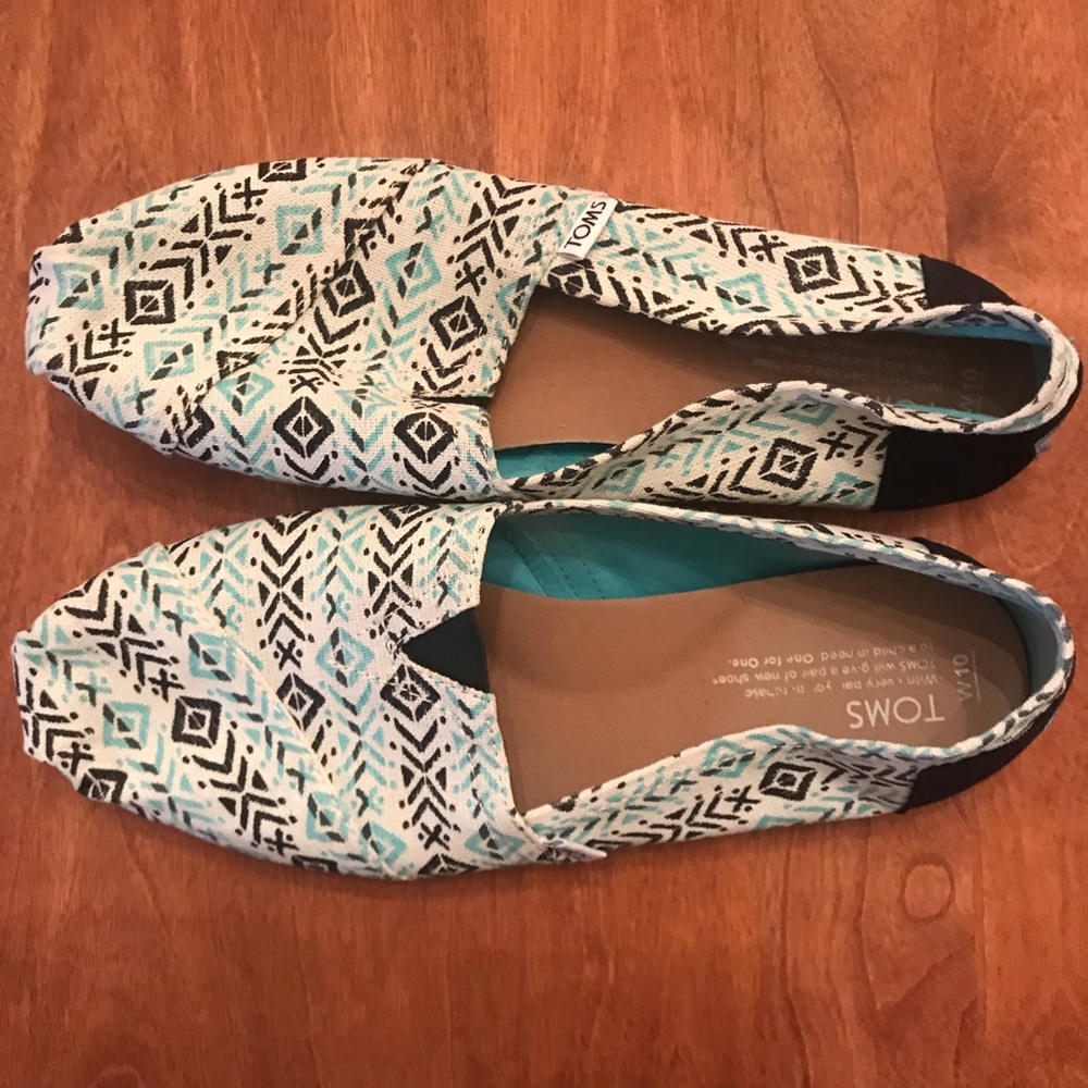 Toms 10W teal and navy